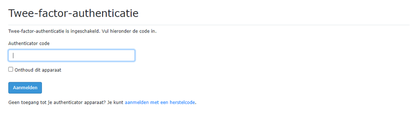 aanmelden met tweefactorr